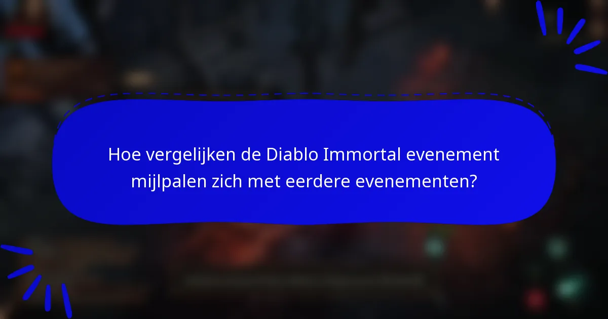 Hoe vergelijken de Diablo Immortal evenement mijlpalen zich met eerdere evenementen?
