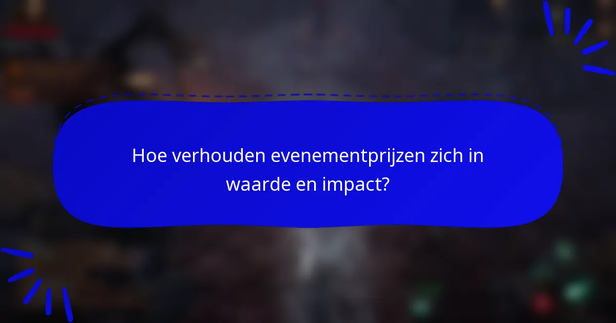 Hoe verhouden evenementprijzen zich in waarde en impact?