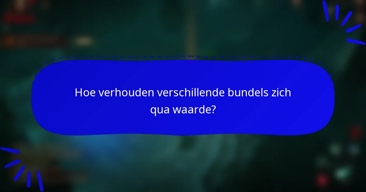 Hoe verhouden verschillende bundels zich qua waarde?